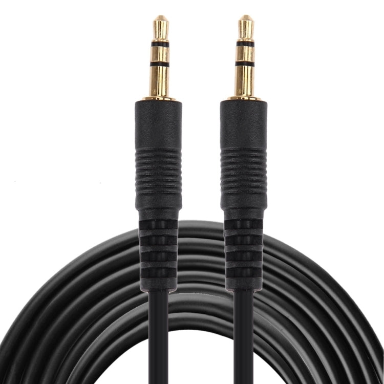 Aux-Kabel, 3,5-mm-Mini-Stecker-Stereo-Audiokabel, Länge: 5 m (schwarz + vergoldeter Anschluss) | #Elektroniktrade.ch#