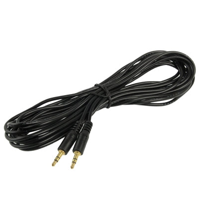 Aux-Kabel, 3,5-mm-Mini-Stecker-Stereo-Audiokabel, Länge: 5 m (schwarz + vergoldeter Anschluss) | #Elektroniktrade.ch#