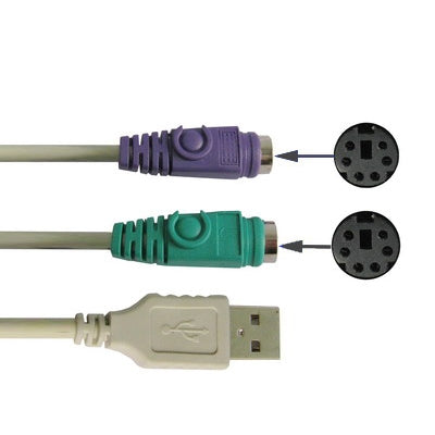 USB zu PS / 2 Adapterkabel für Tastatur und Maus, gute Qualität | #Elektroniktrade.ch#