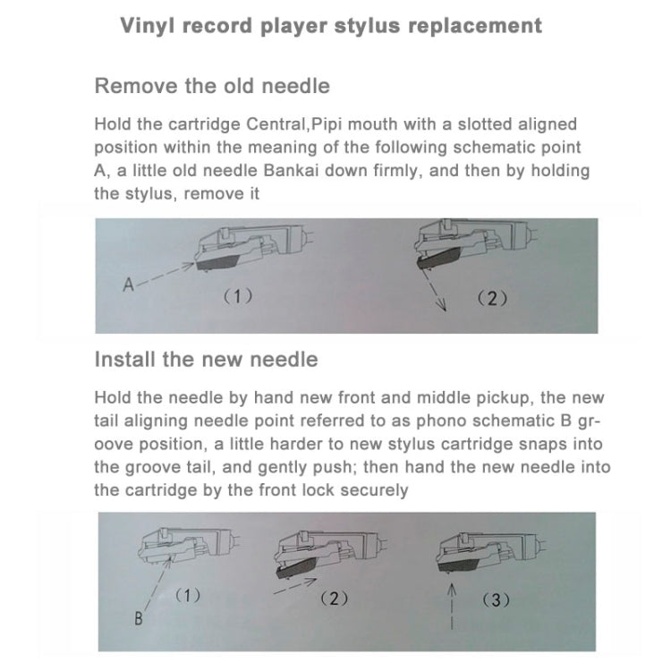 Stereo-Stift Nadel für Vinyl LP USB-Plattenspieler (schwarz)