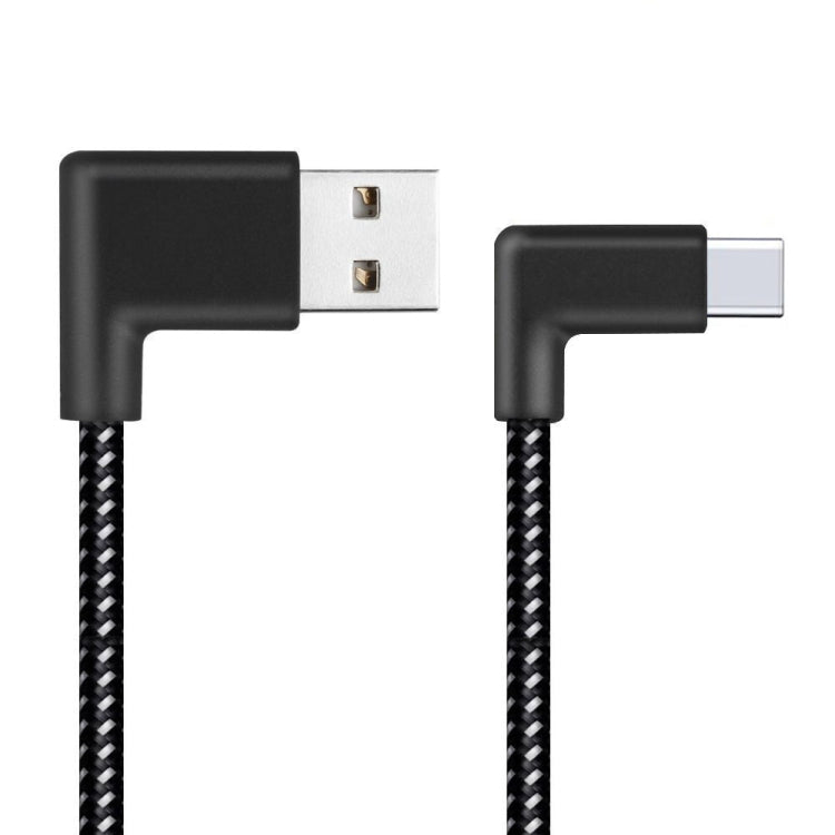 1 m 2A USB zu USB-C / Typ C Nylon Weave Style Doppelbogen-Daten-Sync-Ladekabel | #Elektroniktrade.ch#