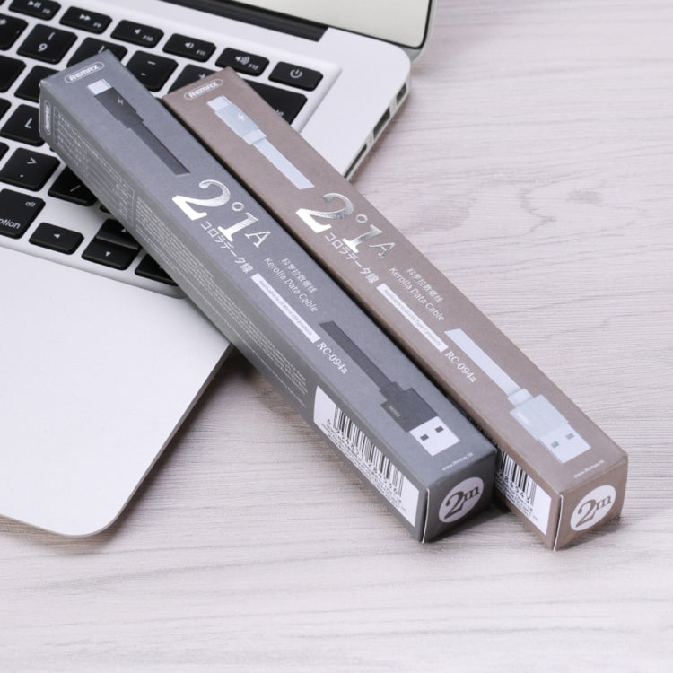 REMAX RC-094a 2m 2,4A USB zu USB-C / Typ-C Aluminiumlegierung Geflecht Schnellladedatenkabel (Schwarz)