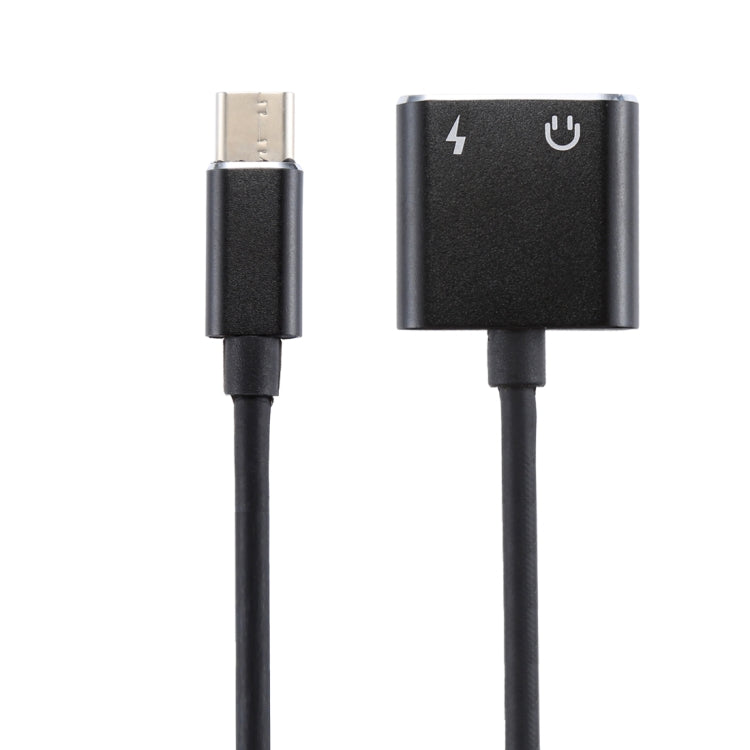 2 in 1 3,5-mm-USB-C / Typ-C-Audio-Ladekonverter-Adapter (schwarz)