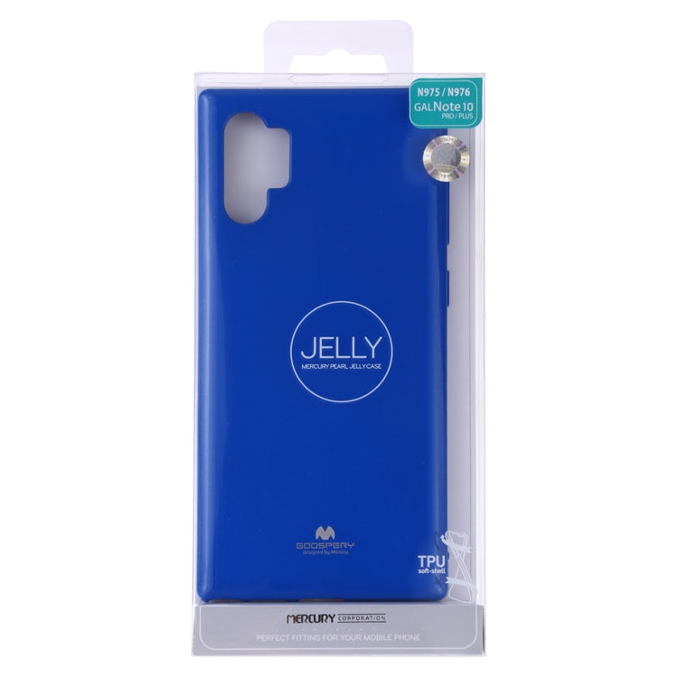GOOSPERY JELLY TPU Stoß- und Kratzetasche für Galaxy Note 10+ (Blau)