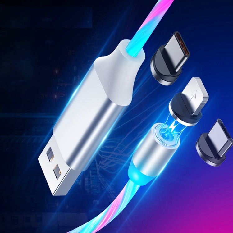 3 in 1 USB bis 8 Pin + Typ-C / USB-C + MicroUSB LED Kabel 1/2m