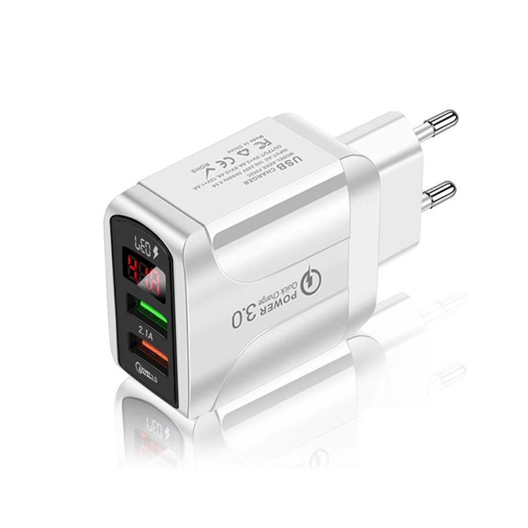 F002C QC3.0 USB + USB 2.0 Schnell Ladegerät mit LED Anzeige