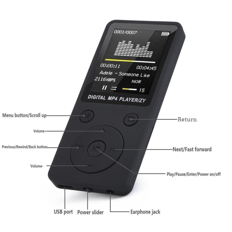 MP3 Player mit MicroSD Slot und Radio, Aufnahmerecorder | #Elektroniktrade.ch#