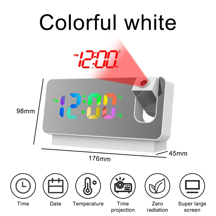 Digitaluhr Spiegelprojektion Wecker mit Farbigen Ziffern