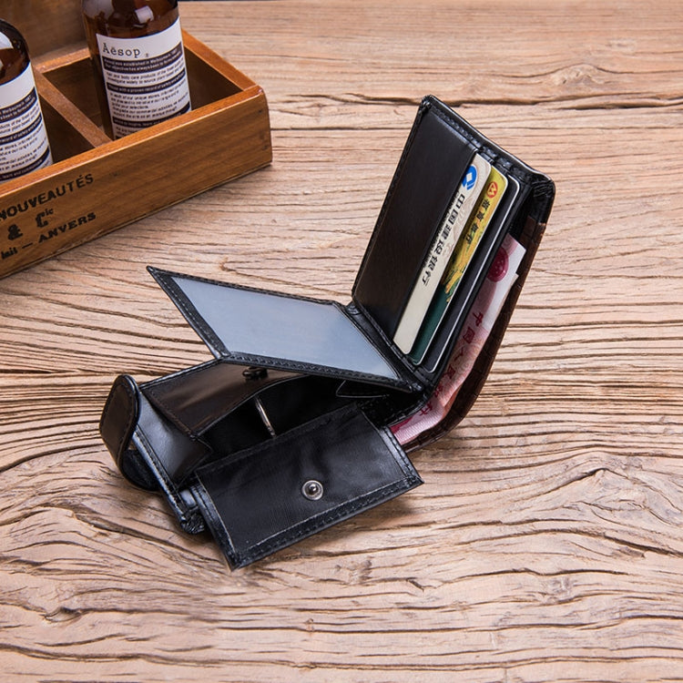 Herren Vintage Leder Hasp Short Coin Pocket Geldbörse Kartenhalter Brieftasche