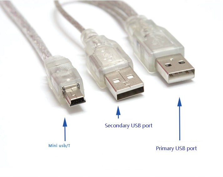 Y-Kabel 2 USB mini USB für externe Festplatte HDD CD DVD Laufwerk | #Elektroniktrade.ch#