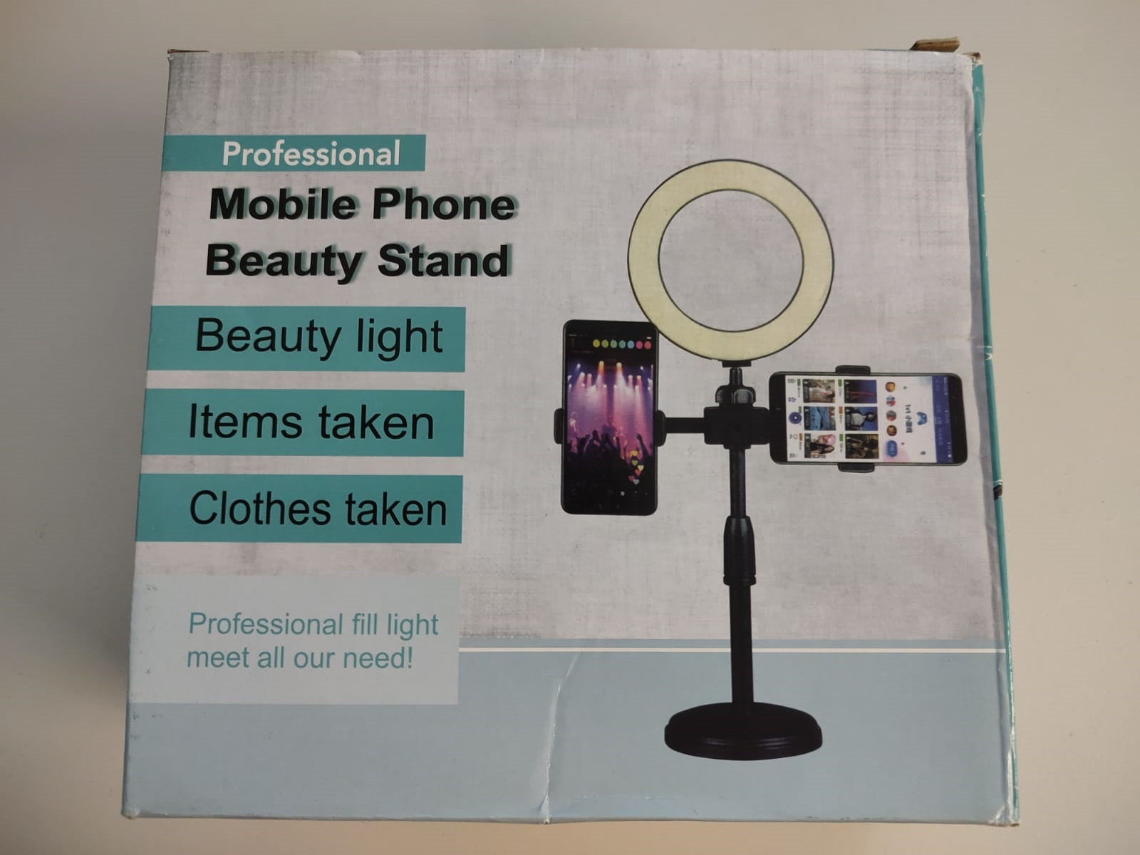 Beauty Licht - Smartphone Halterung mit Rund LED Licht