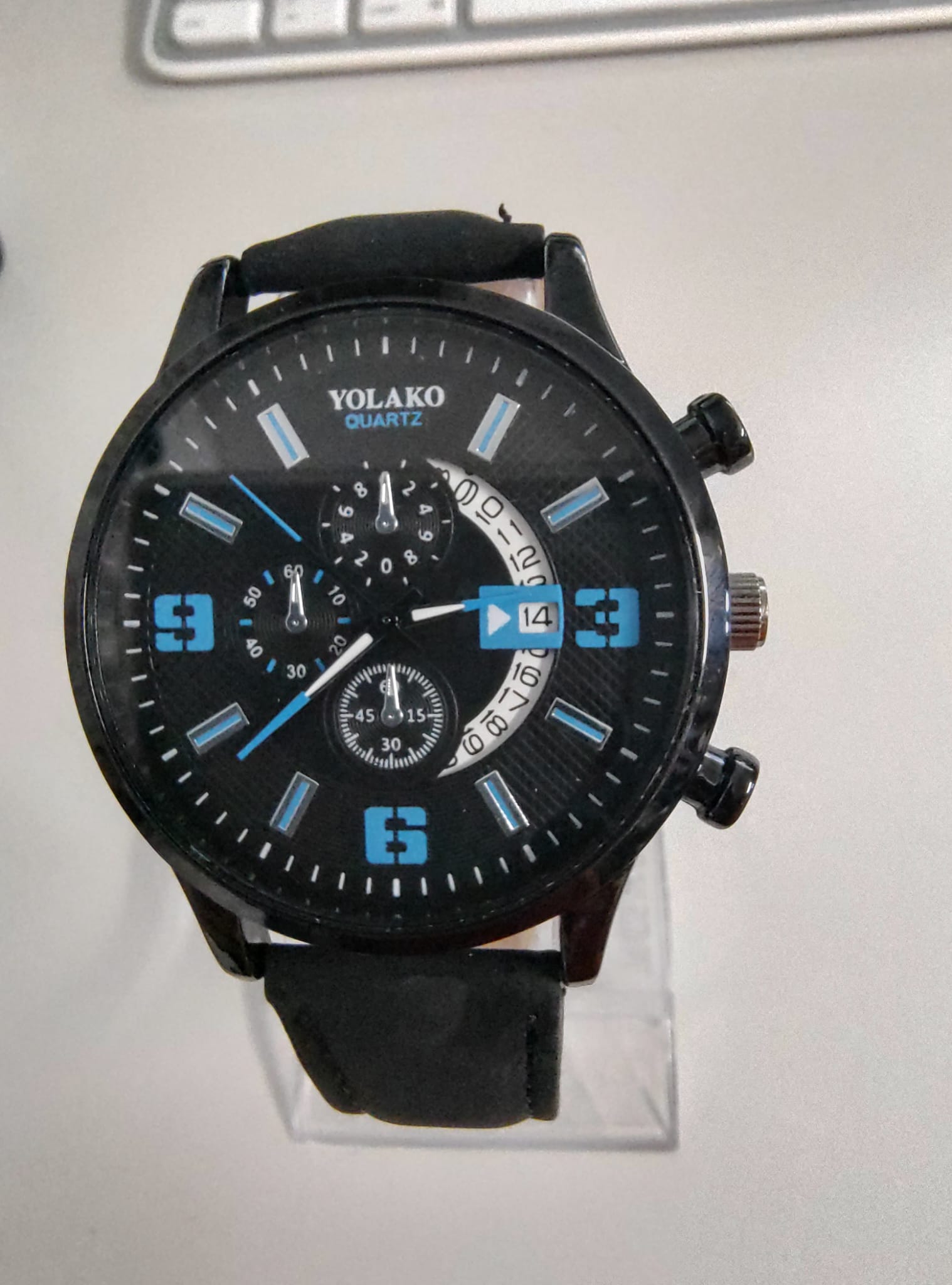 Yolako Herren Quartz Armbanduhr Blau/Schwarz