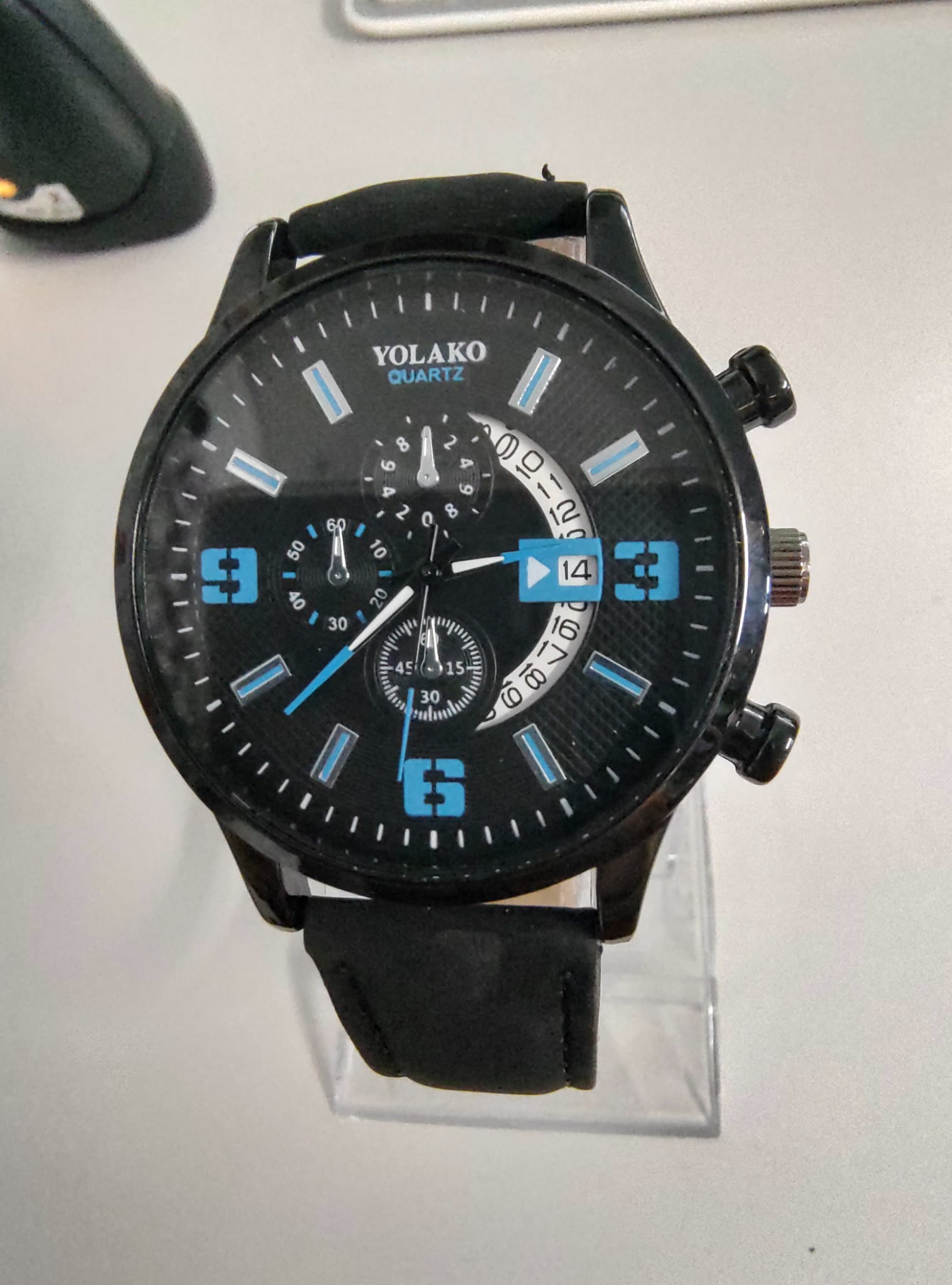 Yolako Herren Quartz Armbanduhr Blau/Schwarz