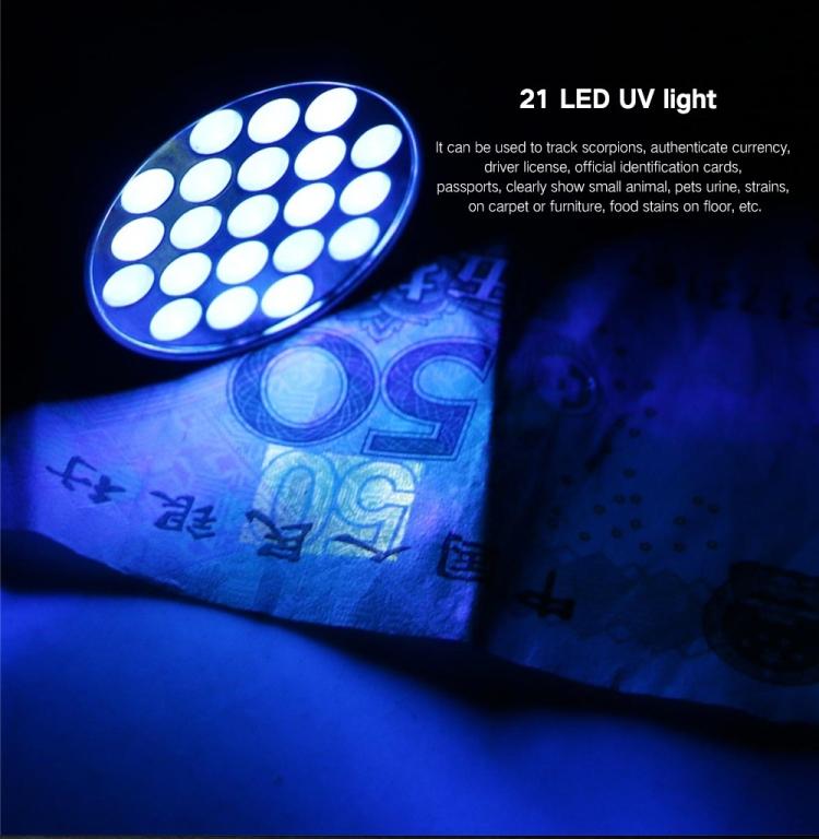 21 LED UV-Taschenlampe LED-Taschenlampe