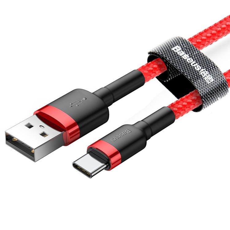 BASEUS Baseus 2A Typ C / USB-C Cafule Robustes Ladekabel, Länge: 3 m (rot) Elektroniktrade Switzerland