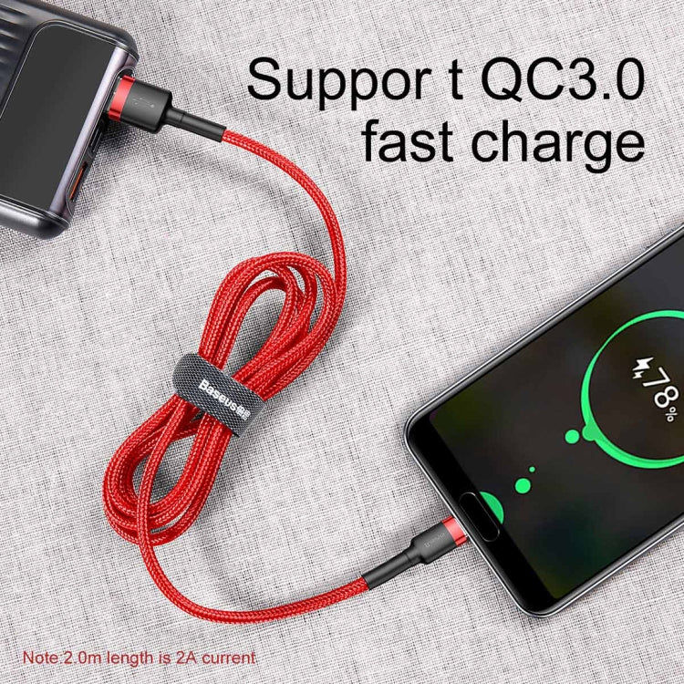 BASEUS Baseus 2A Typ C / USB-C Cafule Robustes Ladekabel, Länge: 3m (rot) Elektroniktrade Switzerland