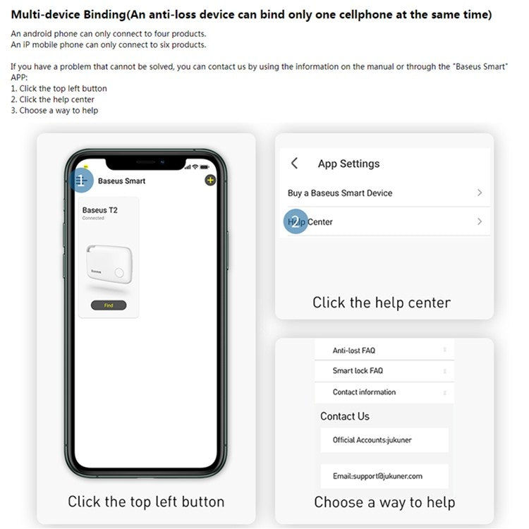 BASEUS BASEUS Smart Bluetooth Gerät gegen Verlust Zwei-Wege-Alarm Elektroniktrade Switzerland