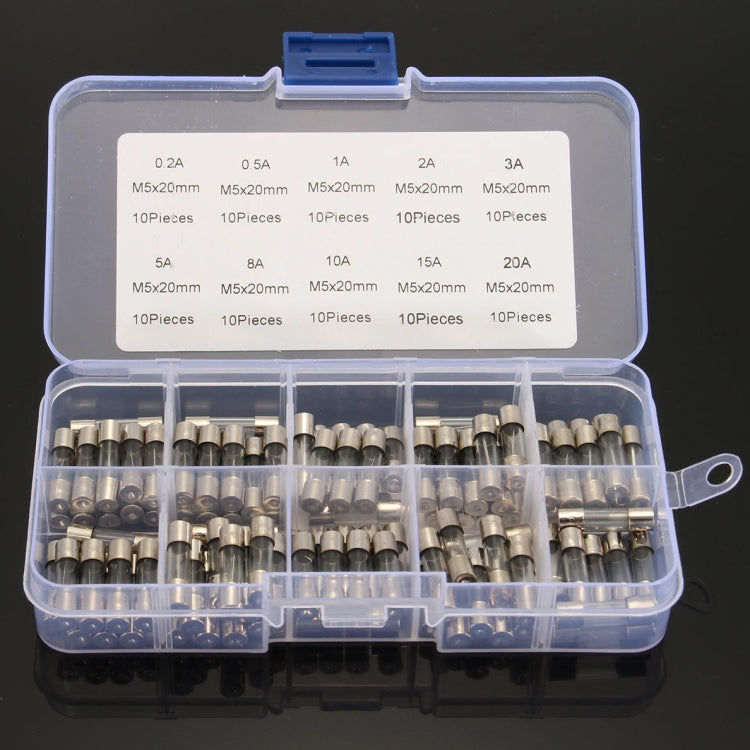 Elektroniktrade 100 Stk 5 x 20 mm Sicherung Verschiedene Kits Glassicherungsrohr 0,2A 0,5A 1A 2A 3A 5A 8A 10A 15A 20A elektroniktrade Switzerland