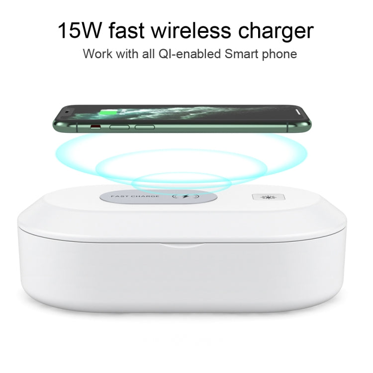 Elektroniktrade 15W Wireless & Smartphone Sterilisator UV-Licht Desinfektionsreinigungsbox (weiß) elektroniktrade Switzerland