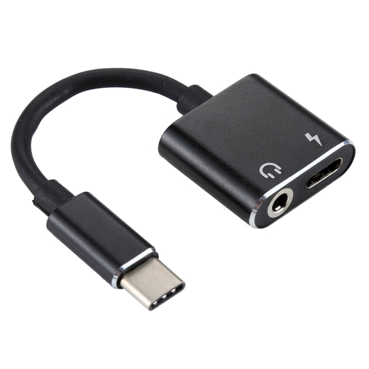Elektroniktrade 2 in 1 3,5-mm-USB-C / Typ-C-Audio-Ladekonverter-Adapter (schwarz) Elektroniktrade Switzerland