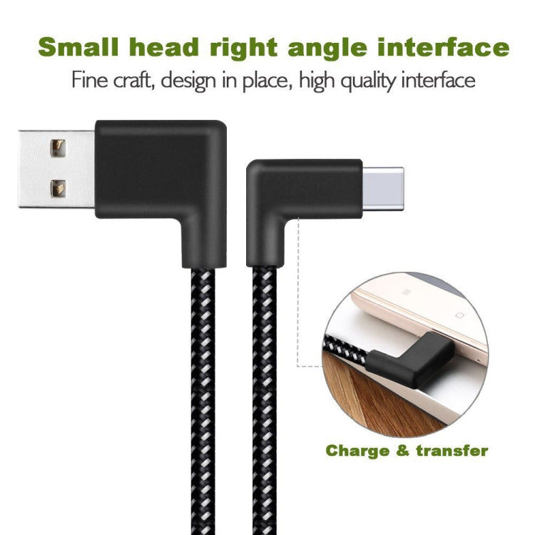 Elektroniktrade 2m/1m 2A USB zu USB-C / Typ C Nylon Winkel Daten-Sync-Ladekabel Elektroniktrade Switzerland