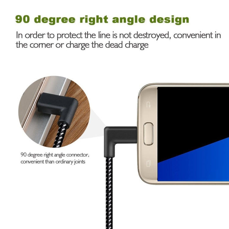 Elektroniktrade 2m/1m 2A USB zu USB-C / Typ C Nylon Winkel Daten-Sync-Ladekabel Elektroniktrade Switzerland