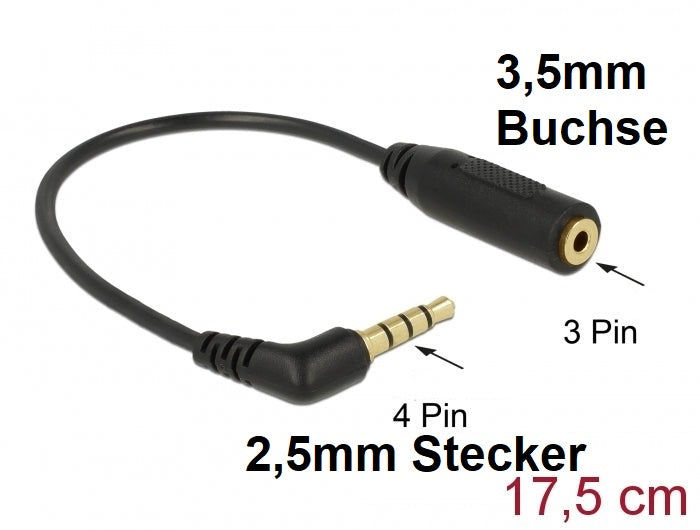 Elektroniktrade 3.5mm Buchse auf 2.5mm Adapter Stecker 3Pin Elektroniktrade Switzerland