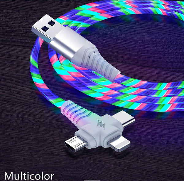 Elektroniktrade 3 in 1 Lade/Datenkabel LED-Licht für iPhone Android Typ-C 1/2 m Elektroniktrade Switzerland