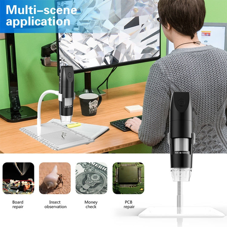 Elektroniktrade 50-1000X Einstellbares Smart Wifi USB Digitalmikroskop (schwarz) Elektroniktrade Switzerland