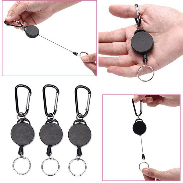 Elektroniktrade 60cm Nylon Schnur Schlüsselanhänger ausziehbar mit Karabiner Elektroniktrade Switzerland