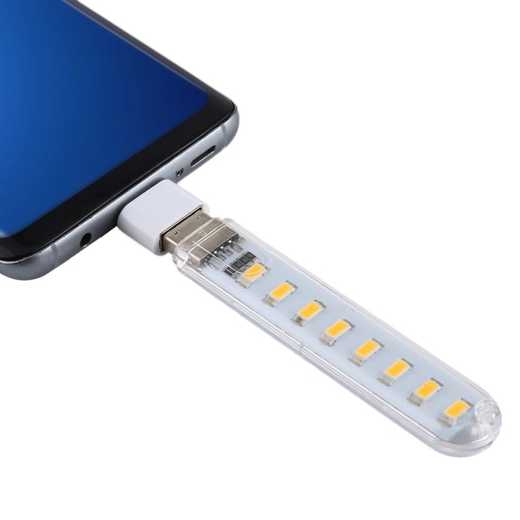 Elektroniktrade 8LEDs 5V 200LM USB LED Buchleuchte,Nachtlicht Warmweiss + USB-C Adapter elektroniktrade Switzerland