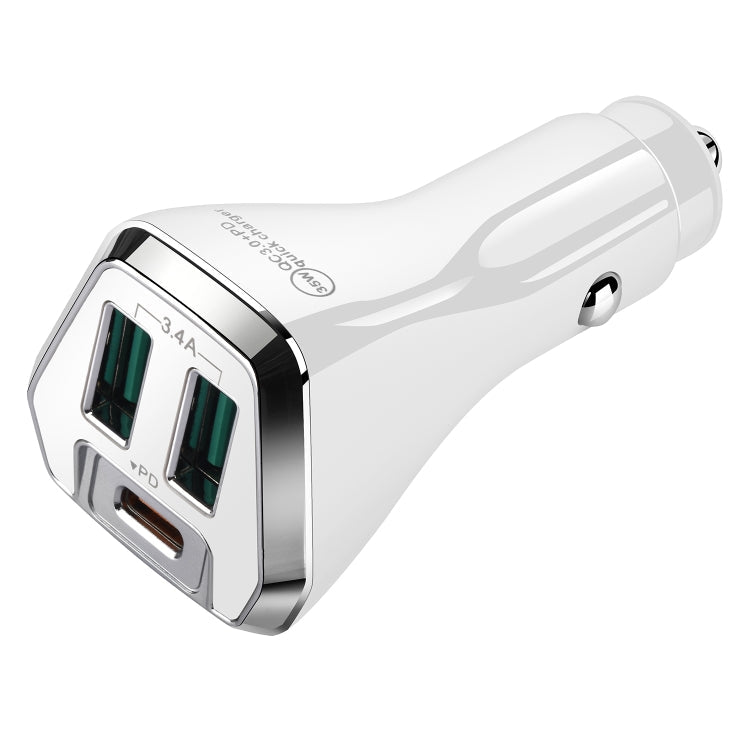 Elektroniktrade ACC-320PD 35W Dual USB+USB-C/Typ-C Schnelllade-Autoladegerät (Weiß) Elektroniktrade Switzerland