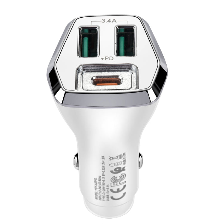 Elektroniktrade ACC-320PD 35W Dual USB+USB-C/Typ-C Schnelllade-Autoladegerät (Weiß) Elektroniktrade Switzerland