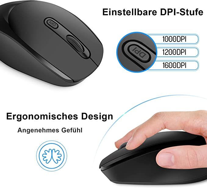 Elektroniktrade Computer Funkmaus 2,4 GHz Wireless & 5.1 Bluetooth Maus 2in1 Elektroniktrade Switzerland