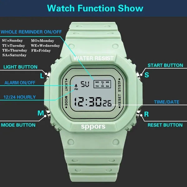 Elektroniktrade Digitale Sport Kinder Uhr in Grün elektroniktrade Switzerland