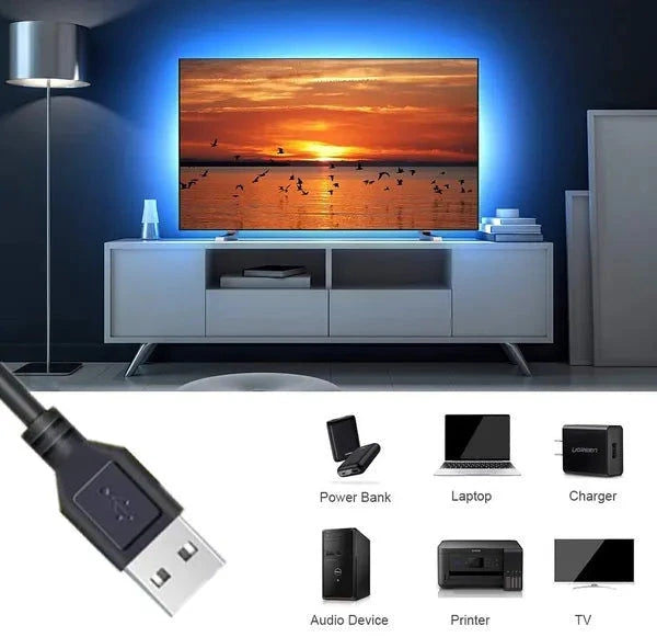 Elektroniktrade Flexibler LED 5050 Streifen mit USB/ Bluetooth über APP steuerbar Elektroniktrade Switzerland