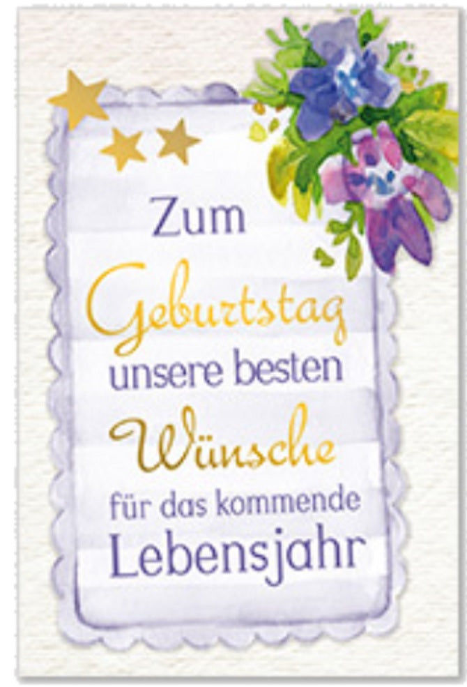 Elektroniktrade Geburtstagskarte "frische Blumengrüße" einzeln mit Cuvert in Cellophan verpackt Elektroniktrade Switzerland