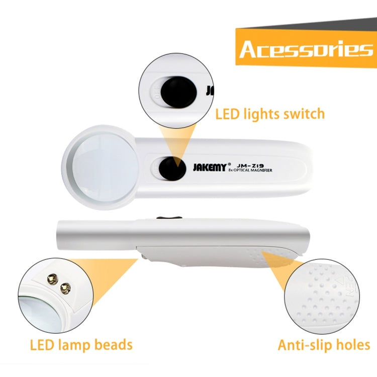 Elektroniktrade JAKEMY JM-Z19 Tragbare optische 8-fache Lupe mit LED-Licht Elektroniktrade Switzerland