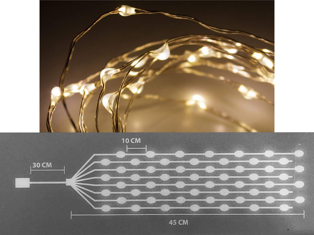 Elektroniktrade LED Wasserfall Silberdraht Beleuchtung für Innen & Außen 40 LED Elektroniktrade Switzerland