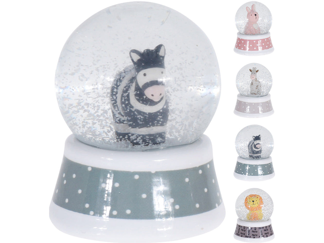 Elektroniktrade Schneekugel Hase, Giraffe, Zebra, Löwe Elektroniktrade Switzerland