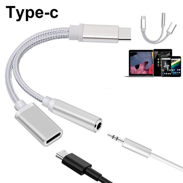 Elektroniktrade Universal USB-C auf Klinke 3.5mm Kopfhöreranschluss Ladekabeladapter Elektroniktrade Switzerland