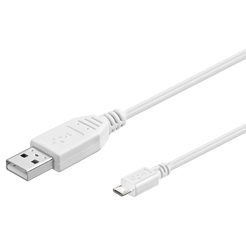 Elektroniktrade USB 2.0 Hi-Speed Kabel A Stecker – Micro B Stecker weiß 3,00 m Elektroniktrade Switzerland