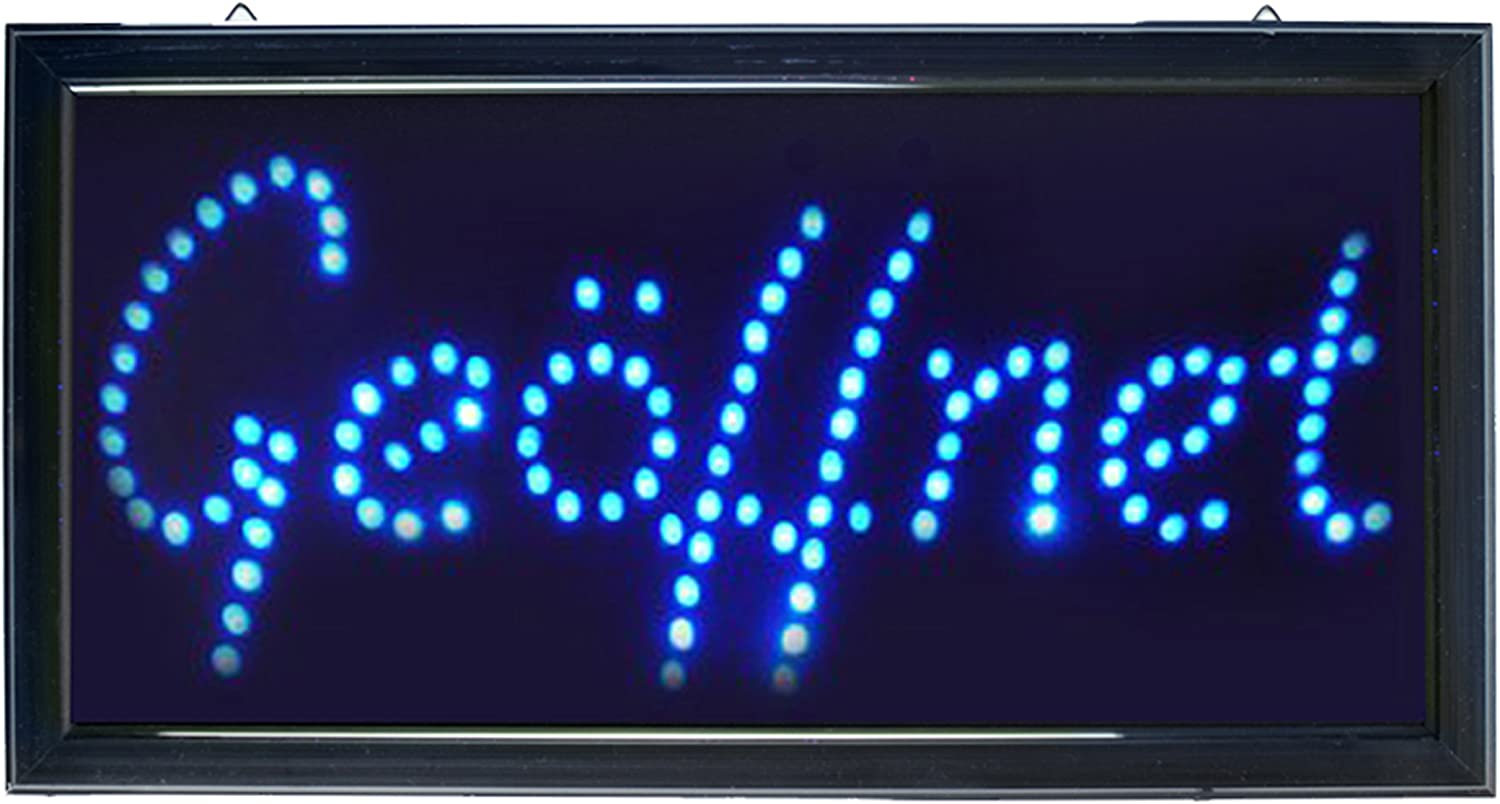 Elektroniktrade Werbeschild Led Schild Leuchtreklame Motiv Geöffnet Rot/Blau Elektroniktrade Switzerland