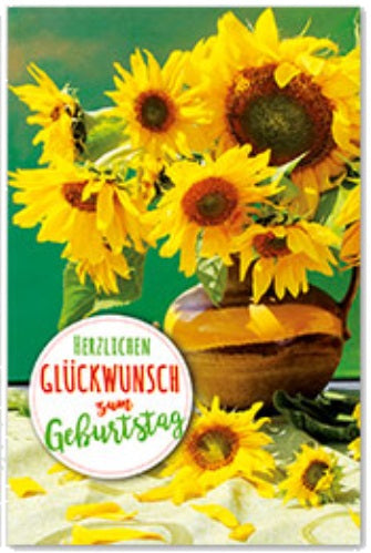Geburtstagskarte "frische Blumengrüße" einzeln mit Cuvert in Cellophan verpackt | #Elektroniktrade.ch#