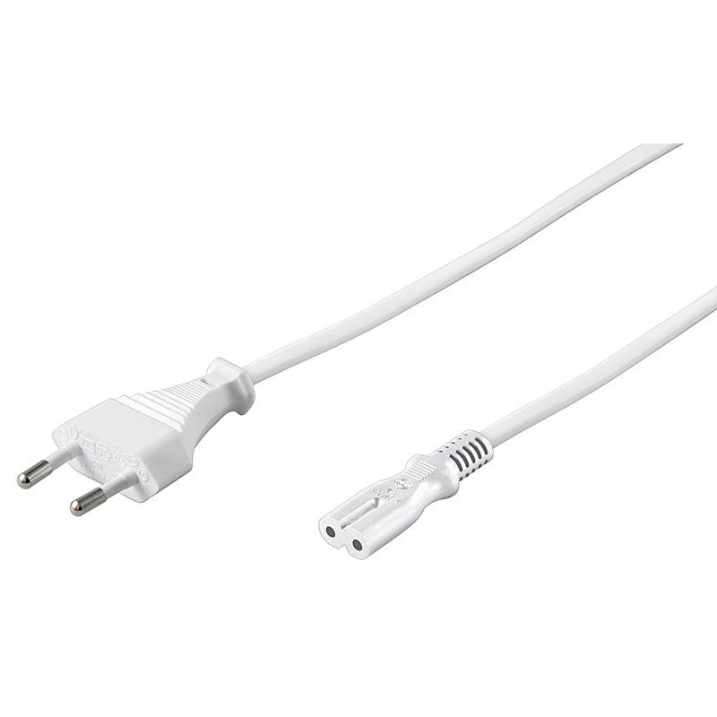 Goobay Euro Netzkabel Eurostecker –  Doppelbuchse weiß/schwarz 5m Elektroniktrade Switzerland