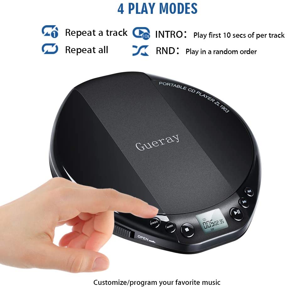 GUERAY Gueray Tragbarer CD Player mit HiFi-verlustfreie Klangqualität Elektroniktrade Switzerland