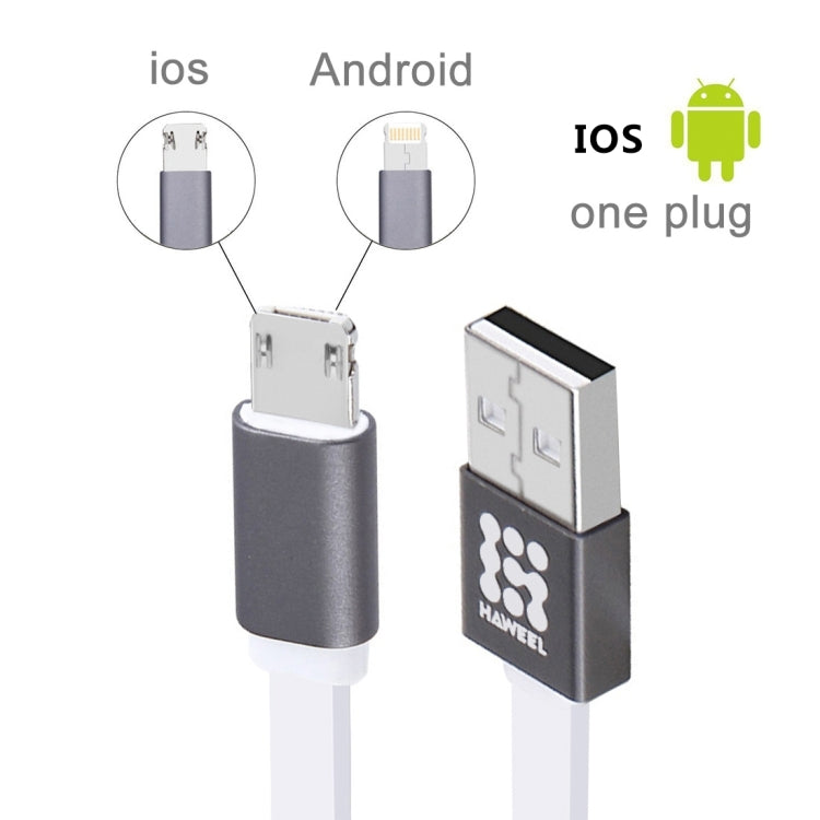 HAWEEL Haweel 1m Lade&Datenkabel Lightning & MicroUSB in einem Stecker elektroniktrade Switzerland