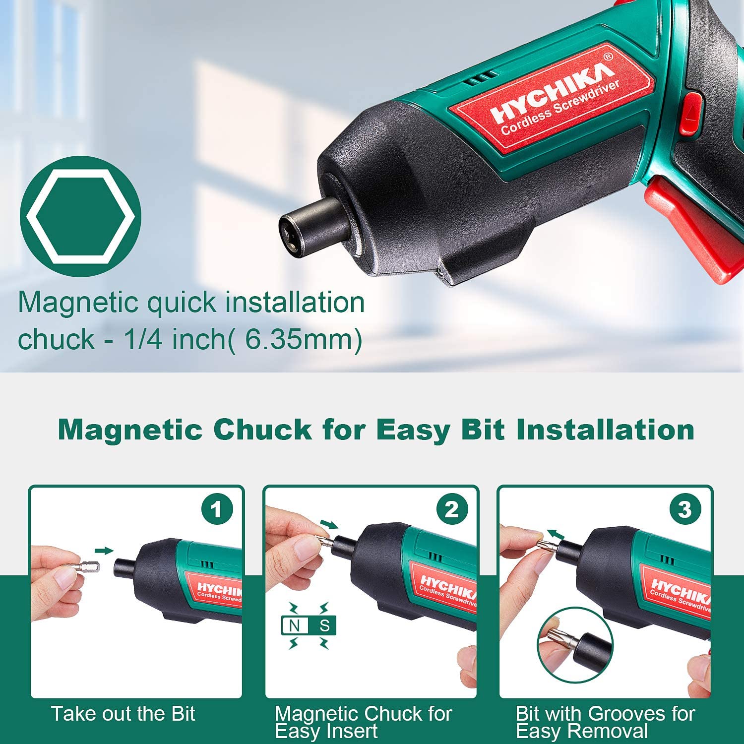 HYCHIKA Akkuschrauber 2000mAh HYCHIKA 3,6V Li-Ion mit 20 Zubehörteilen Elektroniktrade Switzerland