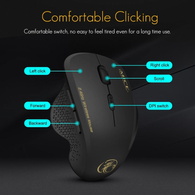 iMICE iMICE G6 Wireless-Maus 2,4 G Office-Maus 6-Tasten-Gaming-Maus (Grau) Elektroniktrade Switzerland