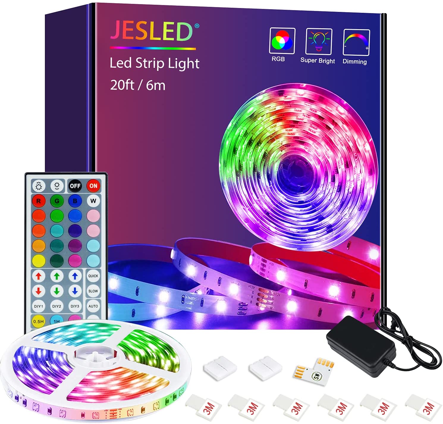 JESLED LED Strip Streifen Band 6m RGB SMD 5050 Selbstklebend Elektroniktrade Switzerland